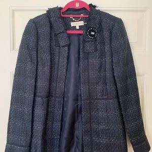 Tory Burch Navy Coat Sz 6
